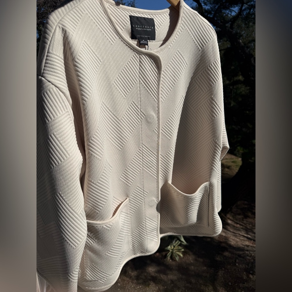 NWT Sanctuary cardigan Anthropologie jacket “Paris” quilted cream fits S & M